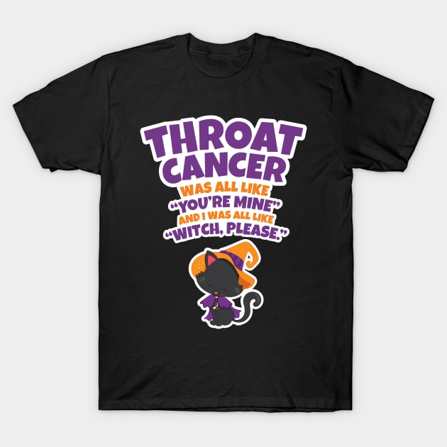 Throat Cancer Witch Please | Black Cat Halloween T-Shirt by jomadado